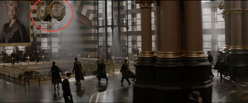 There it is, hanging next to a portrait of President Seraphina Picquery, a name very close to the name of the witch in the His Dark Materials books, Serafina Pekkala (Image: Screenshot from the teaser trailer)